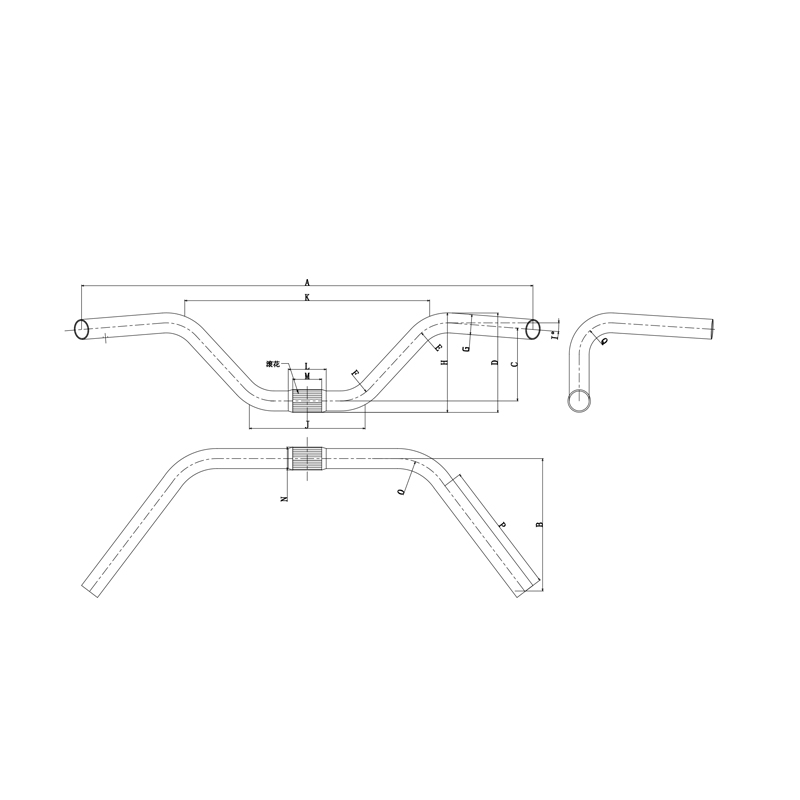 Q-01 Großhandelsfahrrad zerteilt Aluminium-CNC-Bearbeitung des kundenspezifischen BMX MTB-Fahrrad-Lenkers